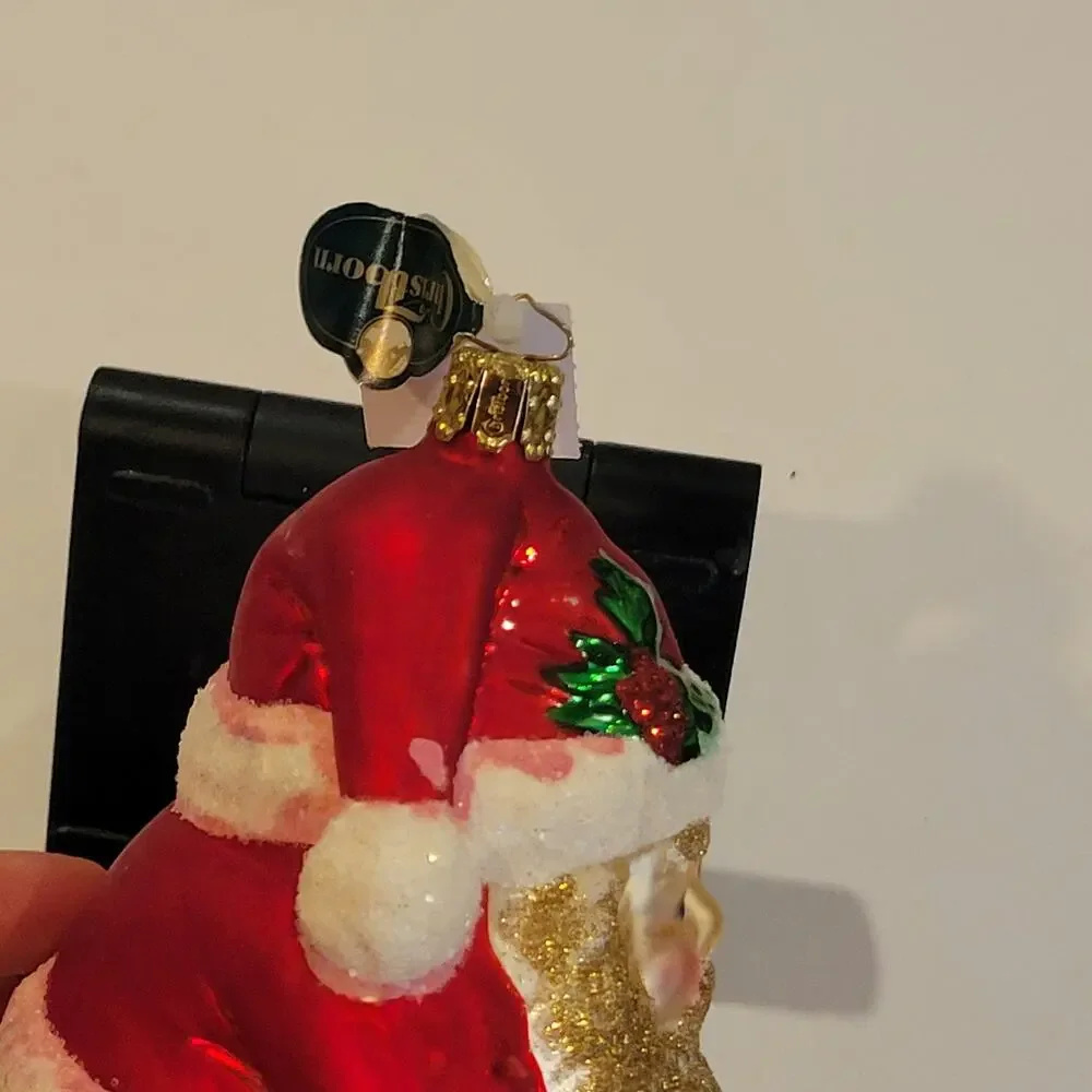 Vintage Christborn Germany Blown Glass Santa Claus Christmas Ornament Cost plus
